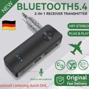 2in1 Bluetooth 5.4 Transmitter Empfänger 3.5mm Klinke Bluetooth Adapter KFZ