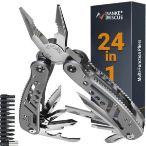 Multitool 24-in-1 Edelstahl Klappmesser Zange Schraubendreher Camping Wandern