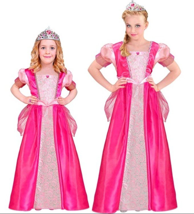 Prinzessinnenkostüm Mädchen mit Krone Karneval Geburtstag – Bild 2