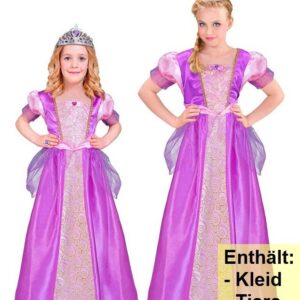 Prinzessinnenkostüm Mädchen mit Krone Karneval Geburtstag