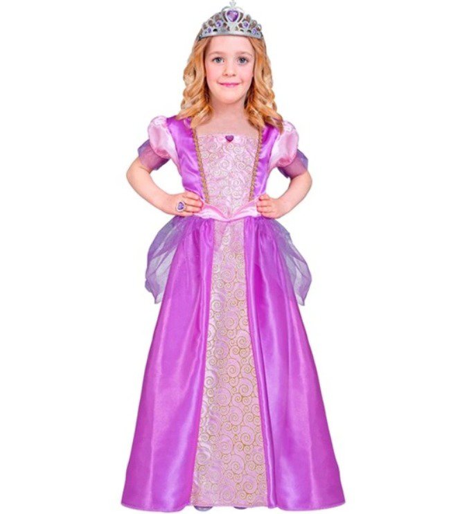 Prinzessinnenkostüm Mädchen mit Krone Karneval Geburtstag – Bild 8