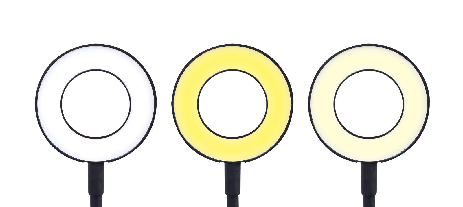 LED Selfie-Ringlicht mit Handyhalter & Tischklemme, USB, 3 Modi – Bild 3