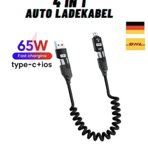 4in1 Schnellladekabel USB C für iPhone Samsung Xiaomi