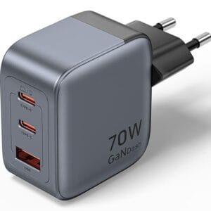 Vention 3-Port GaN Ladegerät USB-C+C+A 70W Schnellladegerät EU