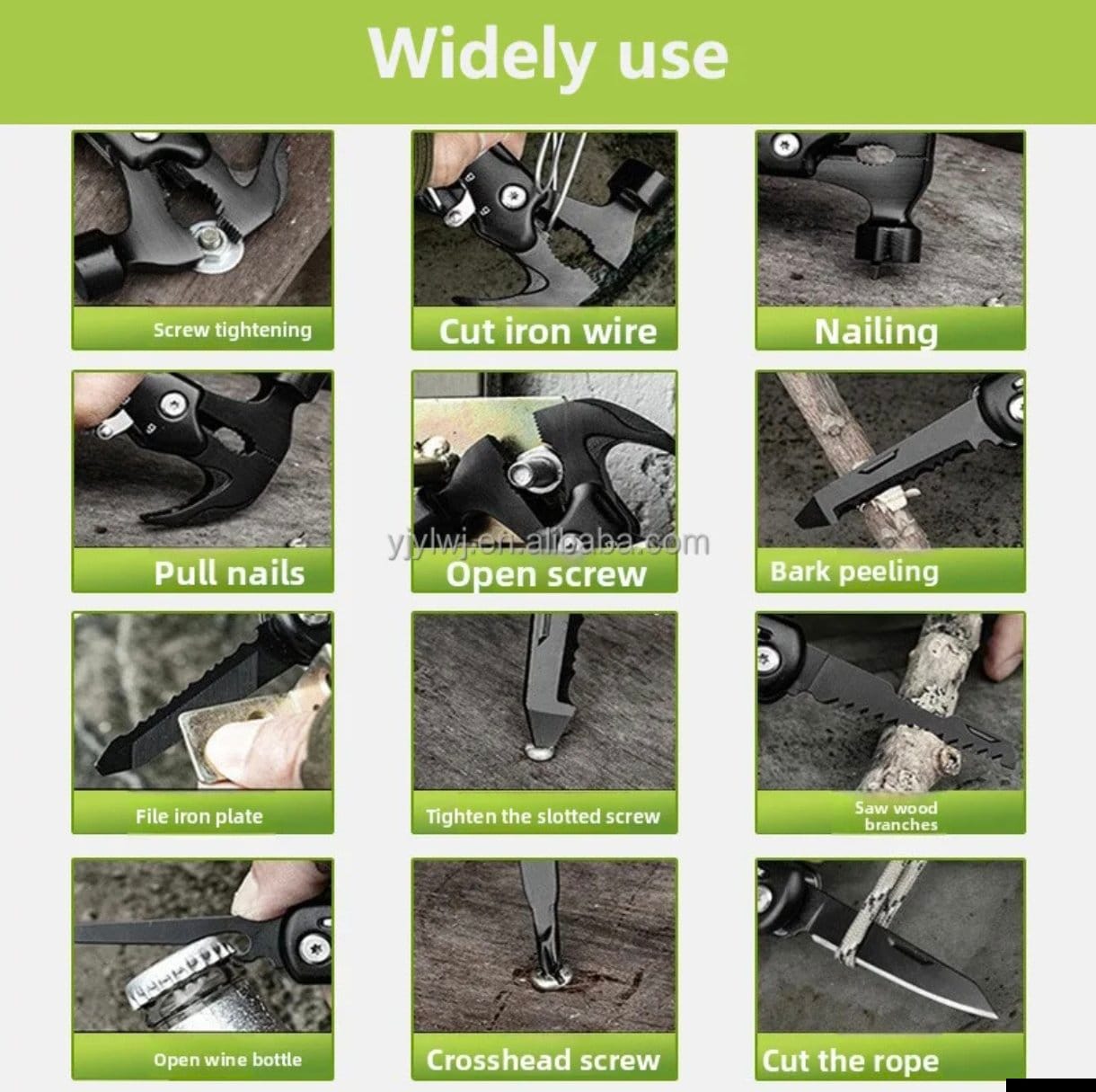12in1 Multitool Hammer Edelstahl Zange Messer Säge Outdoor Camping Werkzeug – Bild 5