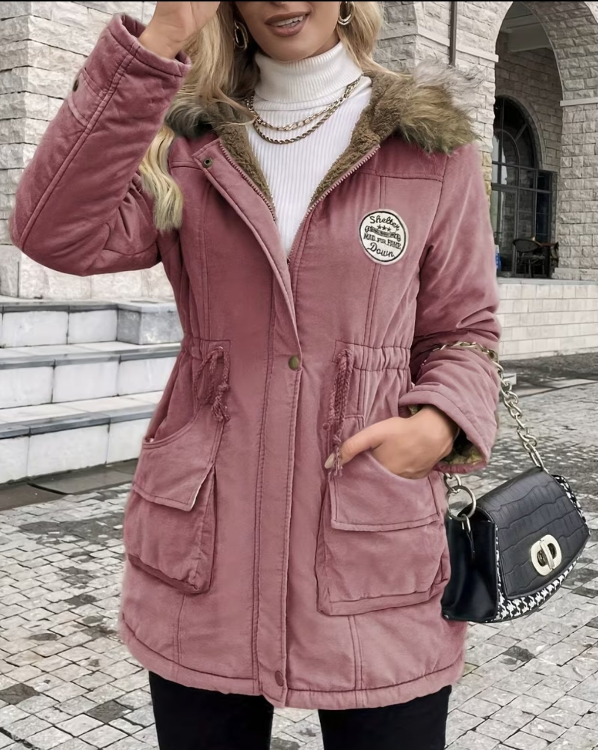 Damen Winterparka – Warme Winterjacke mit Kapuze – Bild 2