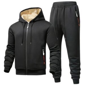 Herren Winter Trainingsanzug gefüttert – Hoodie & Hose